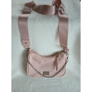 Madden NYC Pink Crossbody Purse Bag w/ Silver Chain + Removable Strap